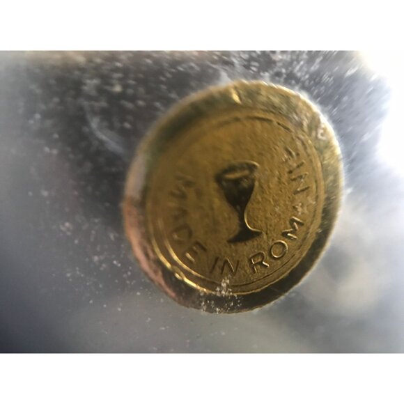 Vtg 1960's Etched Clear Crystal Vinegar Oil Cruet Made in Romania - Picture 7 of 10